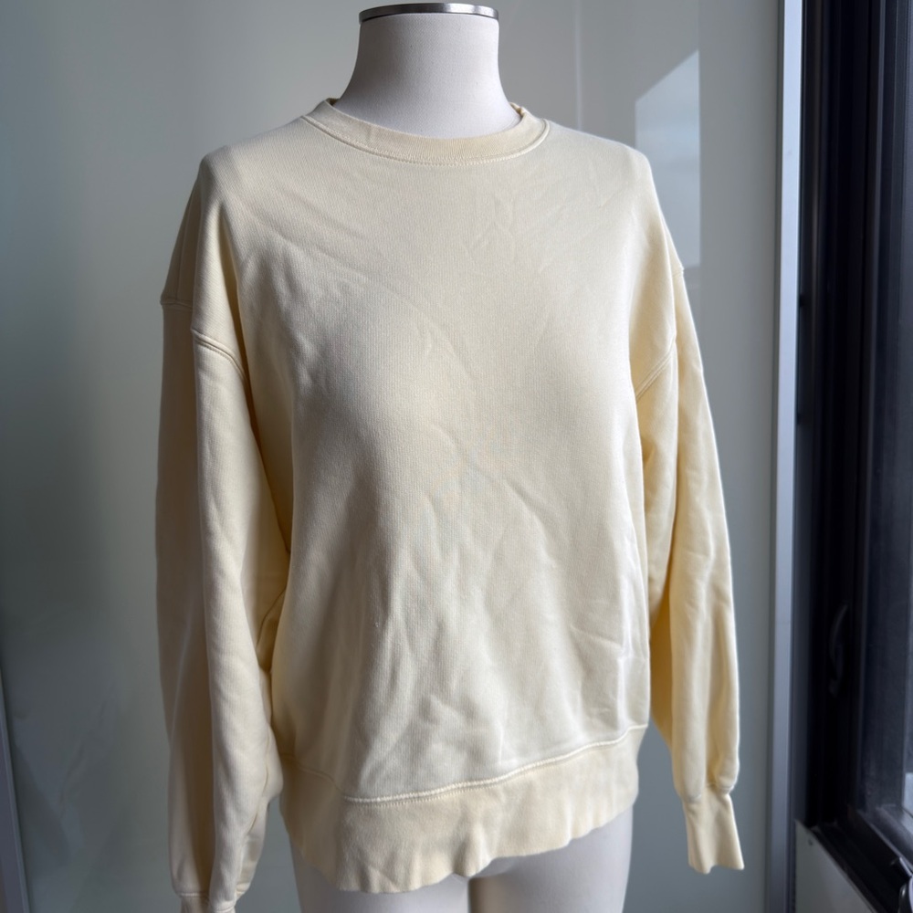 Aritzia pale yellow sweatshirt
